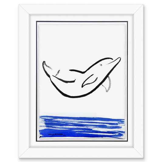 Wyland- Original Sumi Ink Painting "Dolphin"