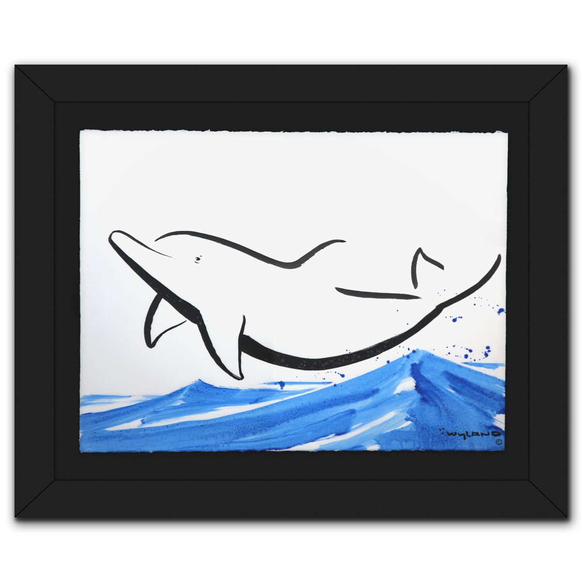 Wyland- Original Sumi Ink Painting "Dolphin"