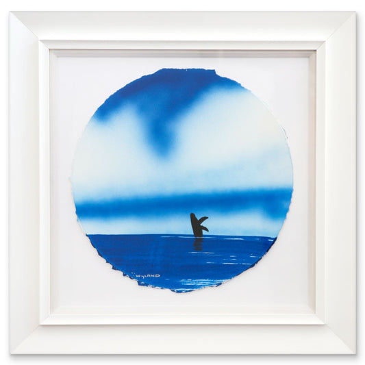 Wyland- Original Watercolor Painting on Deckle Edge Paper "Humpback"