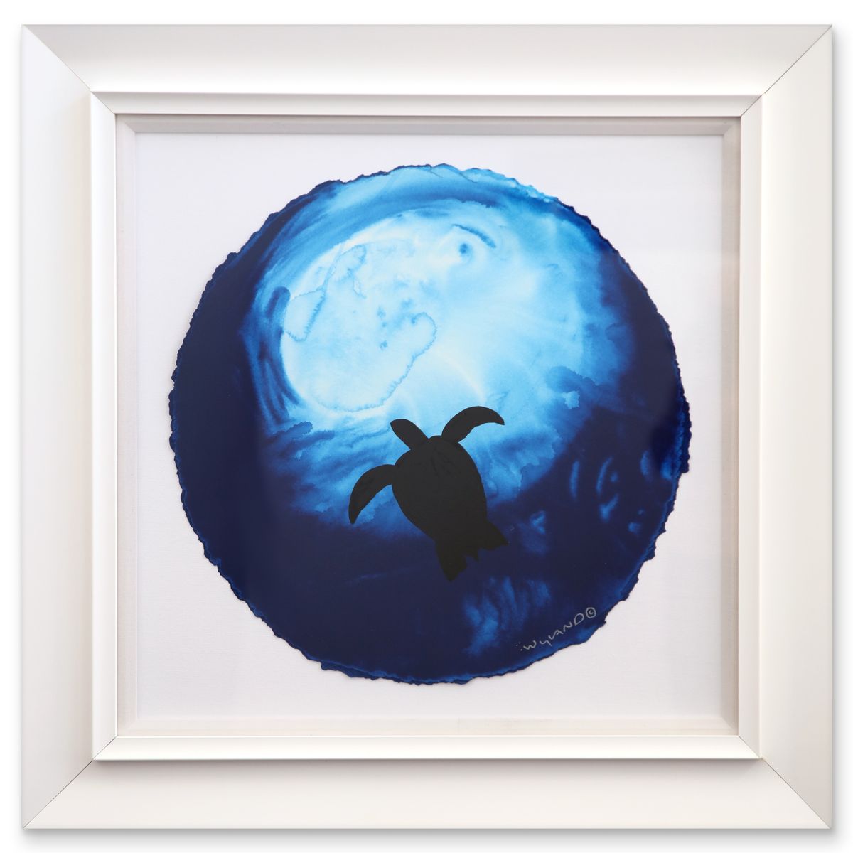 Wyland- Original Watercolor Painting on Deckle Edge Paper "Floating to the Surface"