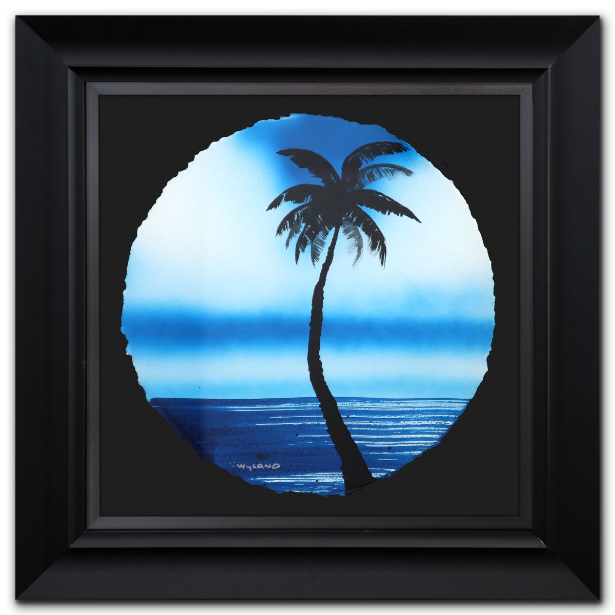 Wyland- Original Watercolor Painting on Deckle Edge Paper "Palm Trees"