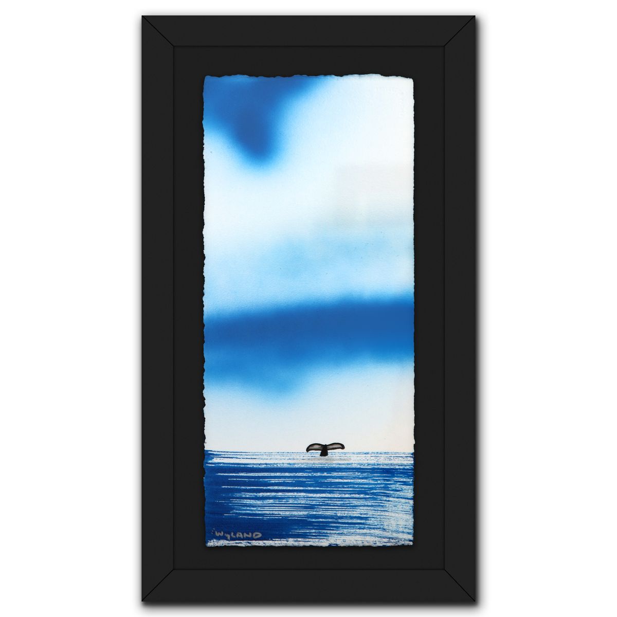 Wyland- Original Watercolor Painting on Deckle Edge Paper "Fluke"