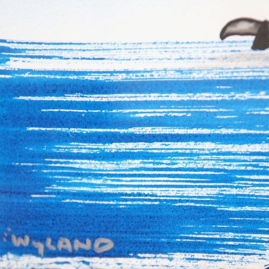 Wyland- Original Watercolor Painting on Deckle Edge Paper "Fluke"