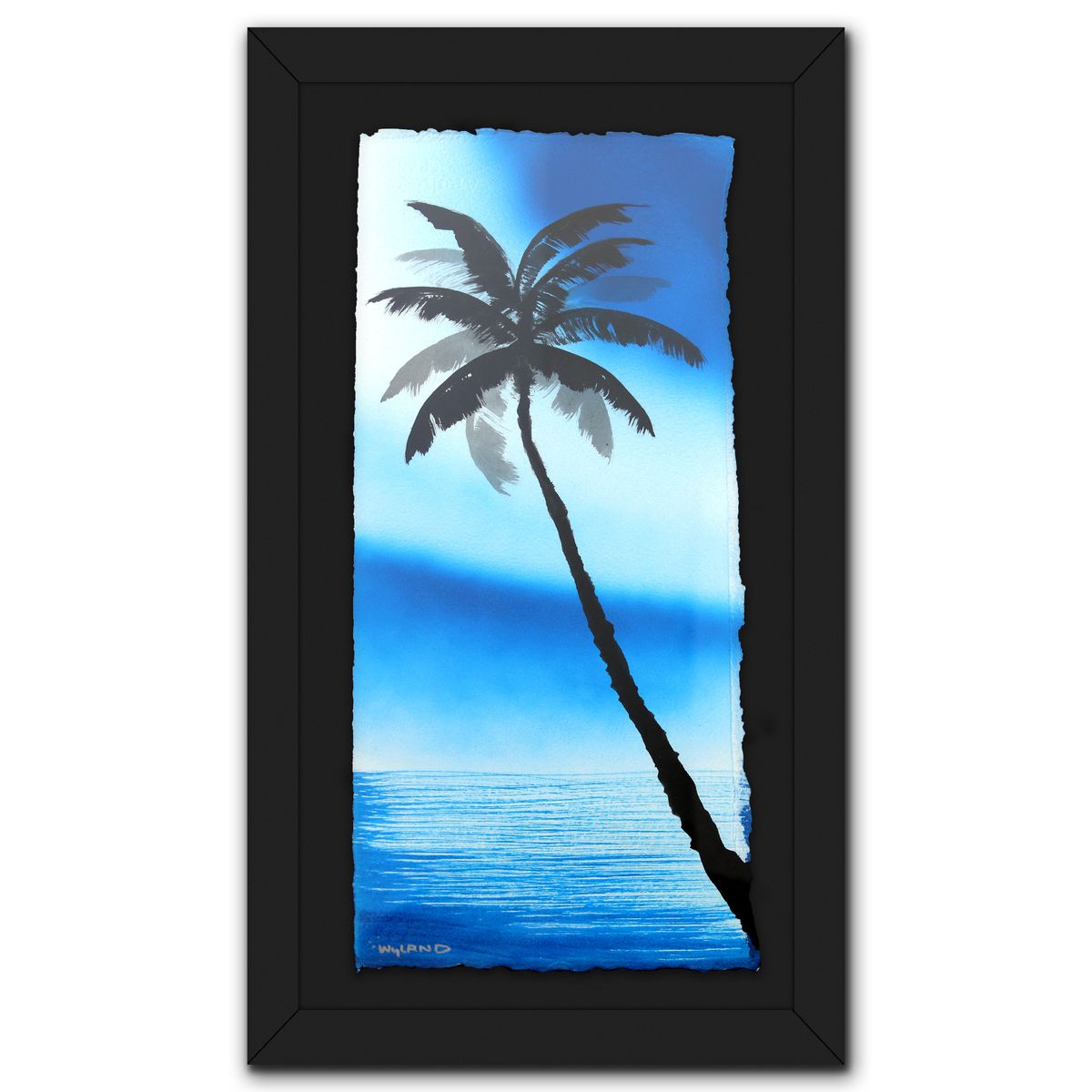 Wyland- Original Watercolor Painting on Deckle Edge Paper "Palm Trees"