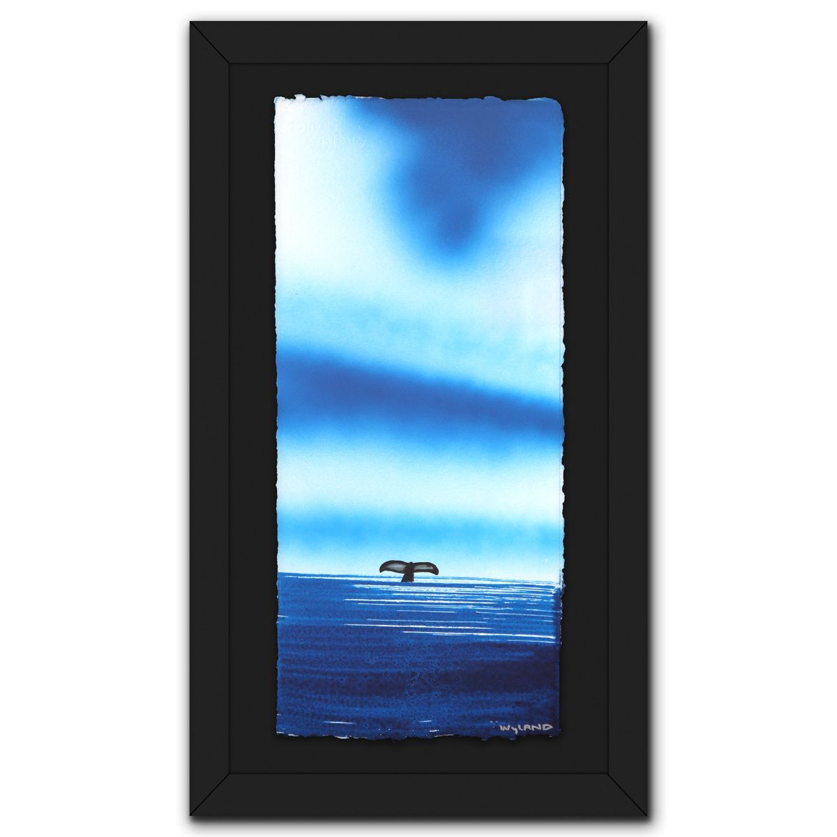 Wyland- Original Watercolor Painting on Deckle Edge Paper "Fluke"