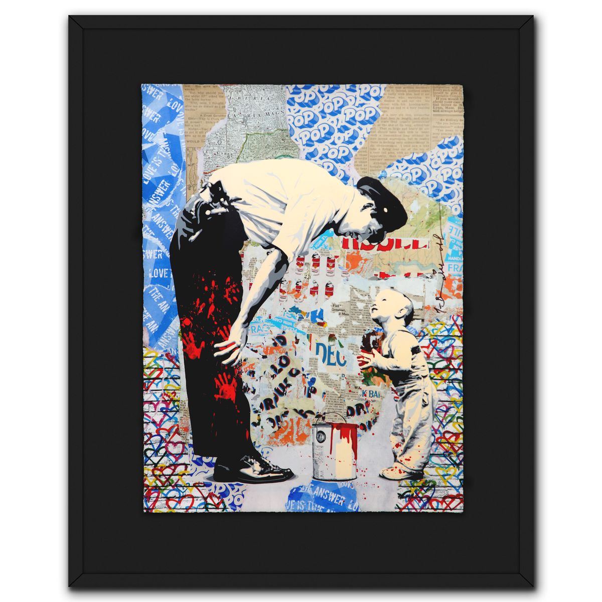 Mr. Brainwash- Unique (UNQ) Mixed Media on Deckle Edge Paper "Not Guilty"