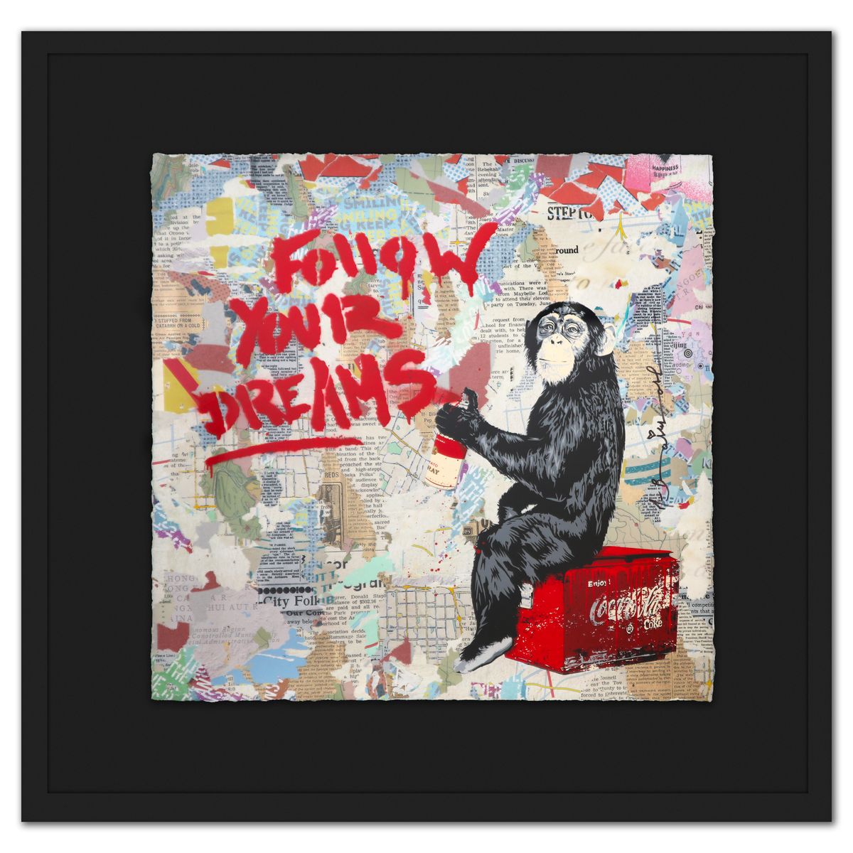 Mr. Brainwash- Unique (UNQ) Mixed Media on Deckle Edge Paper "Everyday Life"