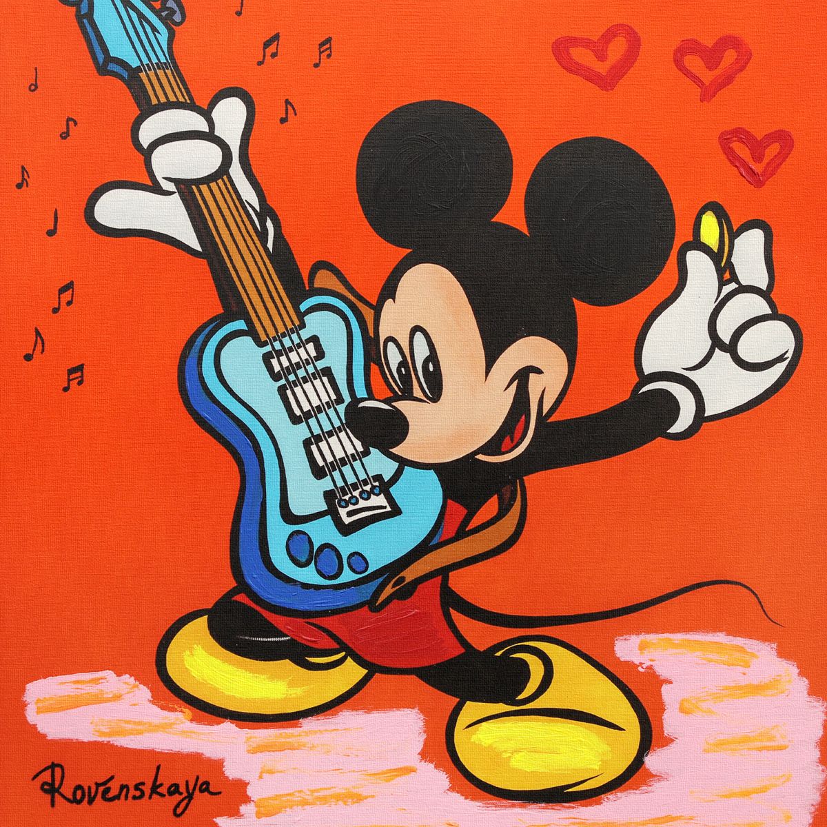 Nastya Rovenskaya- Mixed Media on Canvas "Born a Star"