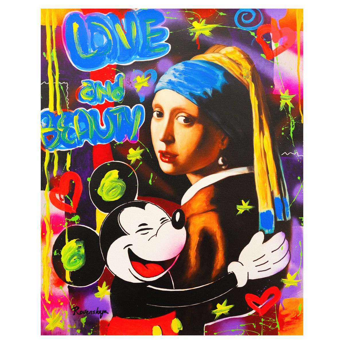 Nastya Rovenskaya- Mixed Media on Canvas "Classic Love I"