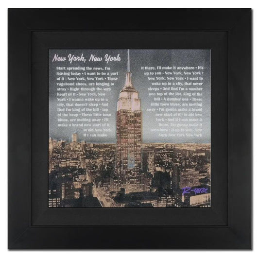 Ringo Daniel Funes, "New York, New York II" Framed One-of-a-Kind Mixed Media Painting on Canvas, Hand Signed with COA.