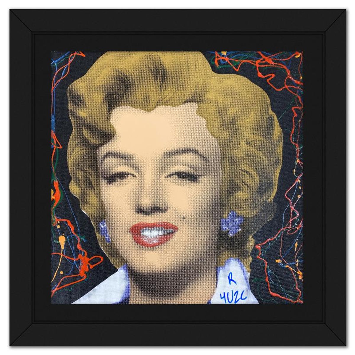 Ringo Daniel Funes, "Marilyn Classic" Framed One-of-a-Kind Mixed Media on Canvas, Hand Signed with Letter of Authenticity.