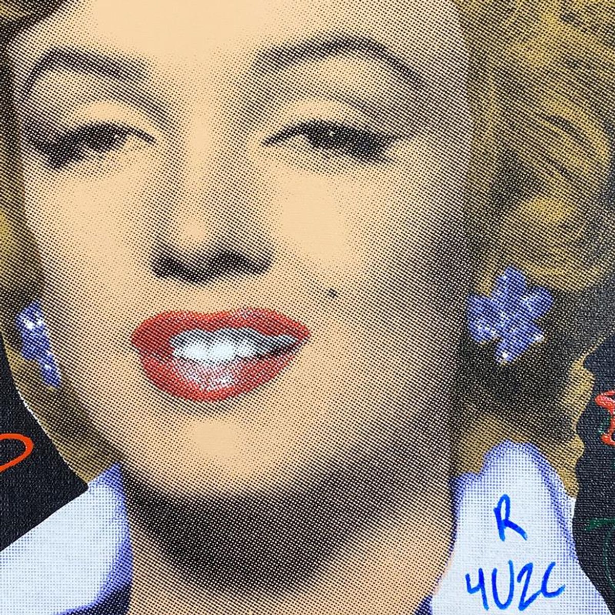 Ringo Daniel Funes, "Marilyn Classic" Framed One-of-a-Kind Mixed Media on Canvas, Hand Signed with Letter of Authenticity.