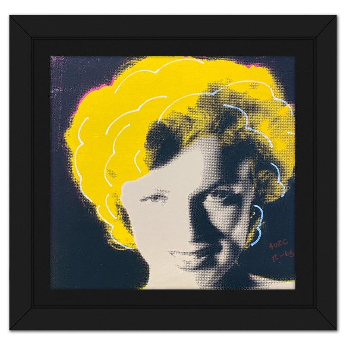Ringo Daniel Funes, "Midnight Marilyn" Framed One-of-a-Kind Mixed Media on Canvas, Hand Signed with Letter of Authenticity.