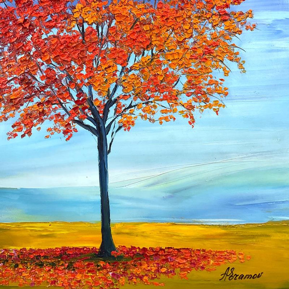 Sabina Abramov, Original Painting on Canvas, Hand Signed with Letter of Authenticity.