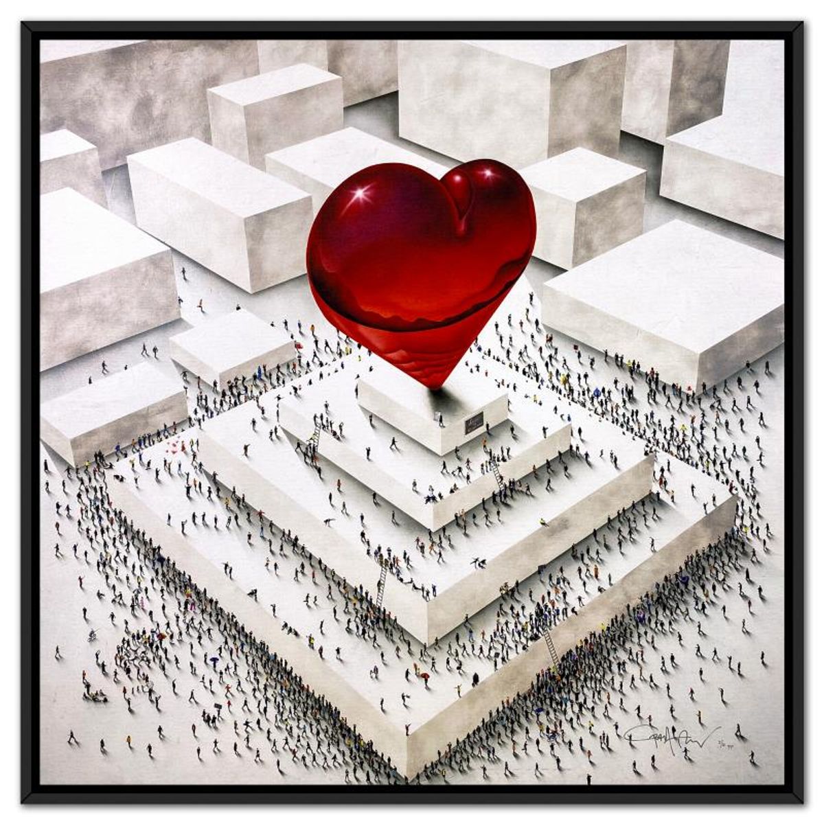 Craig Alan, "Populus: All You Need Is" Framed Limited Edition on Canvas, Numbered and Hand Signed with Letter of Authenticity.