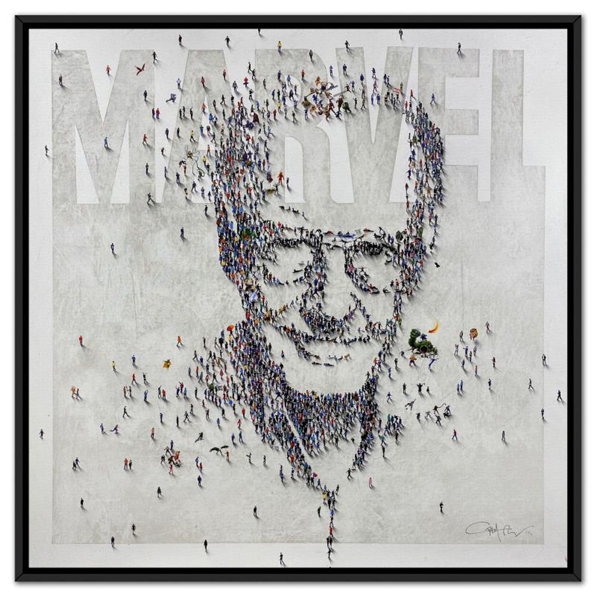 Craig Alan, "Populus: Marvelous Stan Lee" Framed Limited Edition on Canvas, Numbered and Hand Signed with Letter of Authenticity.