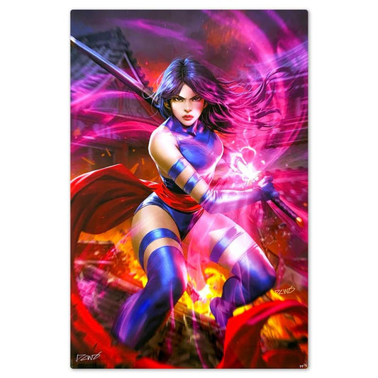 Marvel Comics & Derrick Chew, "Psylocke" Limited Edition on Aluminum, PP Numbered 1/2 and Signed with Letter of Authenticity.