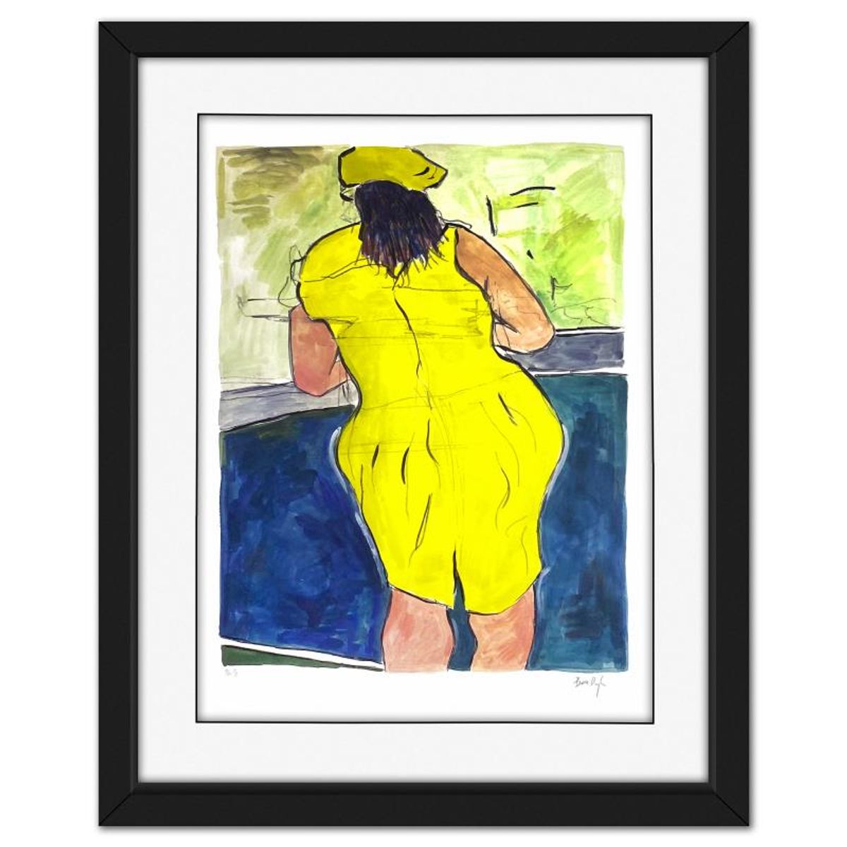 Bob Dylan, "Woman in Red, Lion Pub (Yellow)" Framed Limited Edition, Numbered PP 1/2 and Hand Signed with Letter of Authenticity