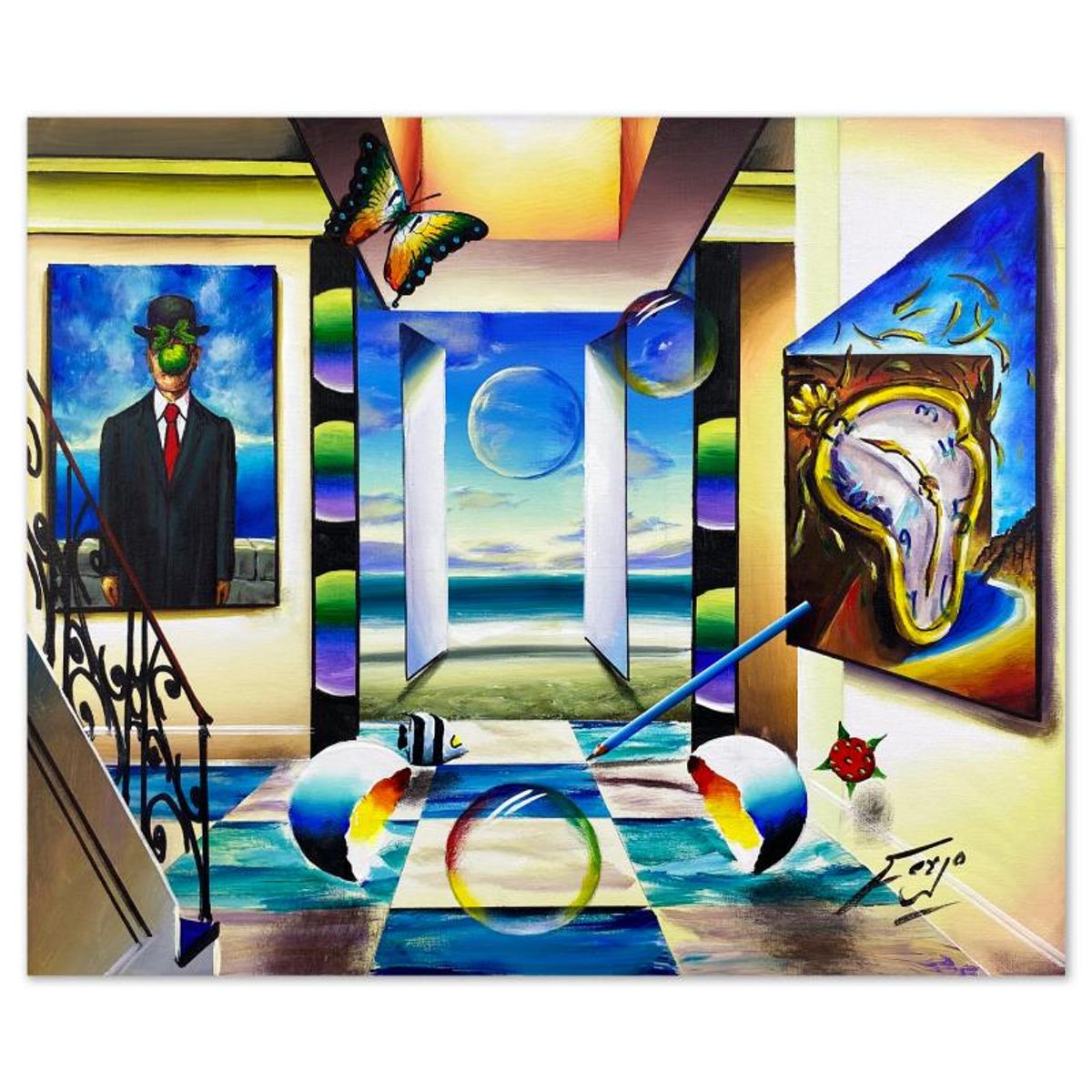 Ferjo, Original Acrylic Painting on Canvas, Hand Signed with Letter of Authenticity.