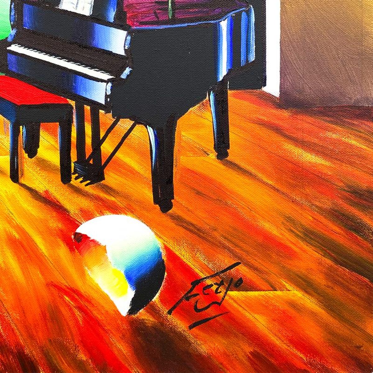 Ferjo, Original Oil Painting on Canvas, Hand Signed with Letter of Authenticity