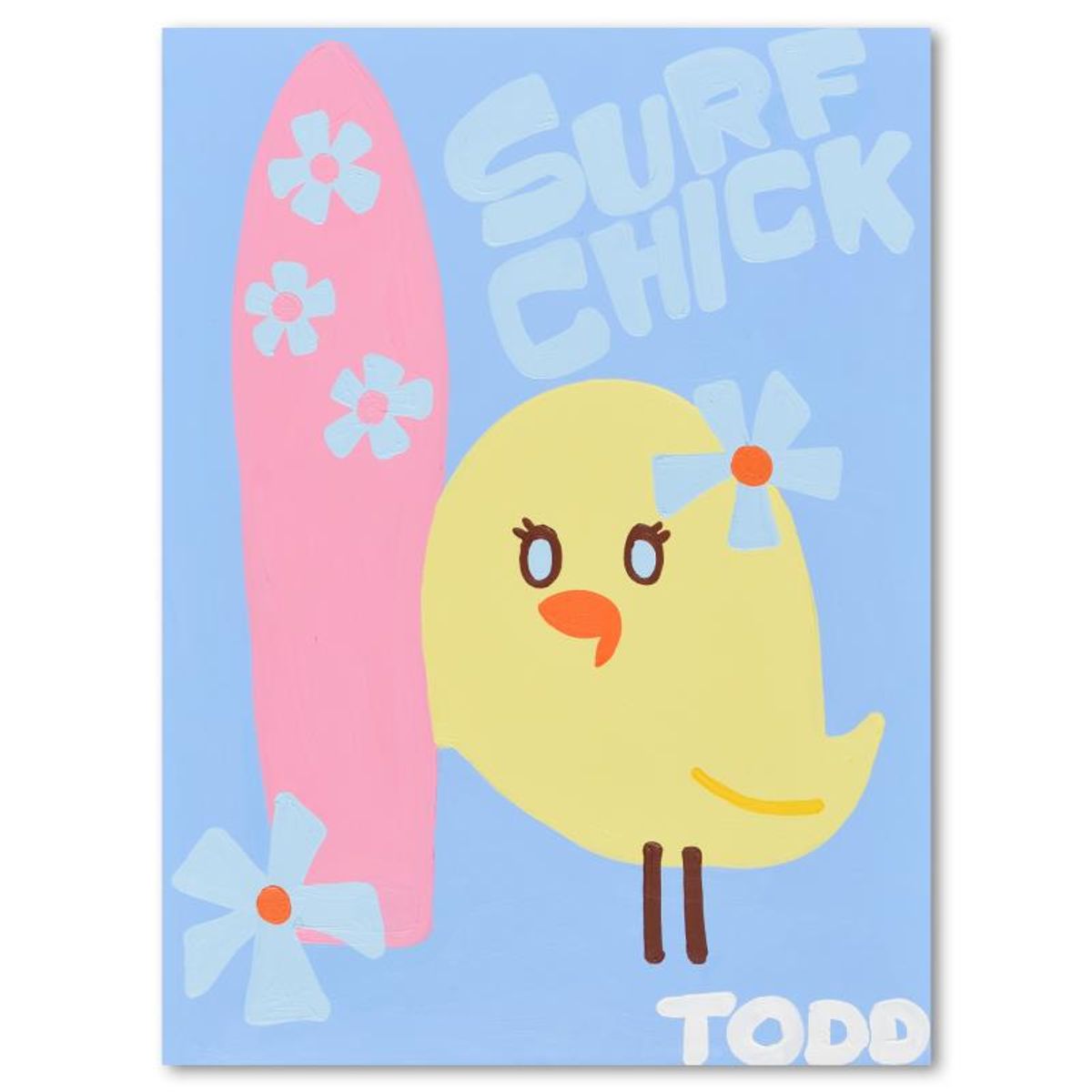Todd Goldman, "Surf Chick" Original Acrylic Painting on Gallery Wrapped Canvas (36" x 48"), Hand Signed with Letter of Authenticity.