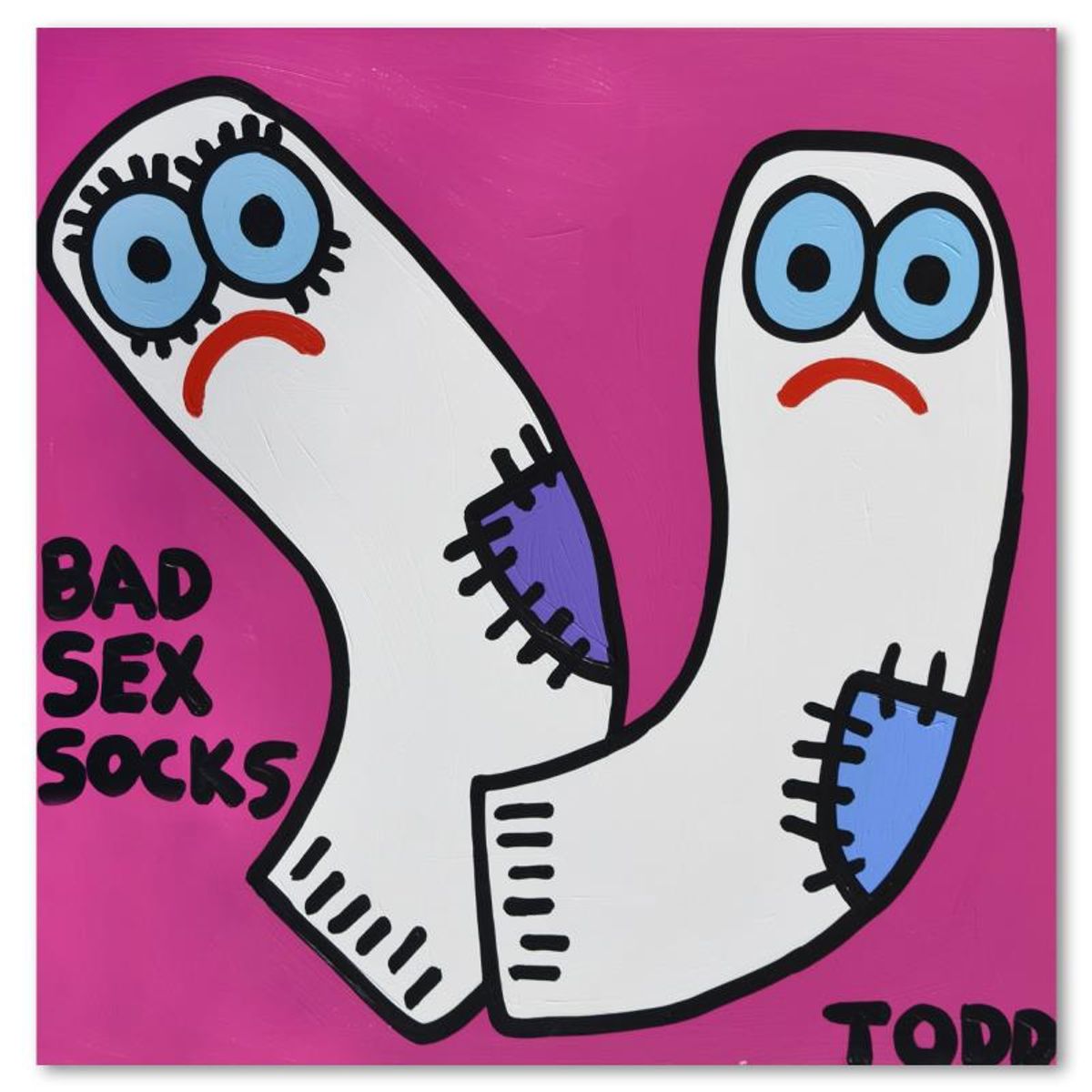 Todd Goldman, "Bad Sex Socks" Original Acrylic Painting on Gallery Wrapped Canvas (48" x 48"), Hand Signed with Letter of Authenticity.