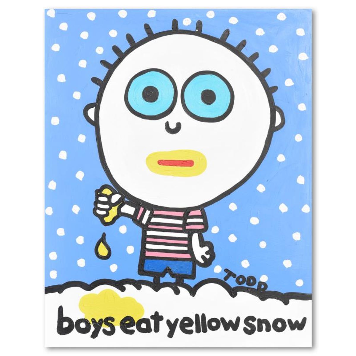 Todd Goldman, "Boys Eat Yellow Snow" Original Acrylic Painting on Gallery Wrapped Canvas (48" x 60"), Hand Signed with Letter of Authenticity.