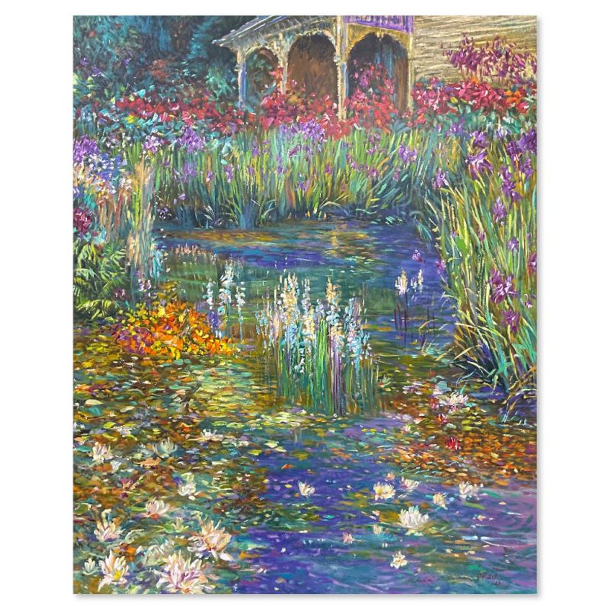 Henri Plisson (1933-2006), "Lily Pond" Limited Edition Printer's Proof on Canvas, Numbered 21/21 and Hand Signed with Letter of Authenticity