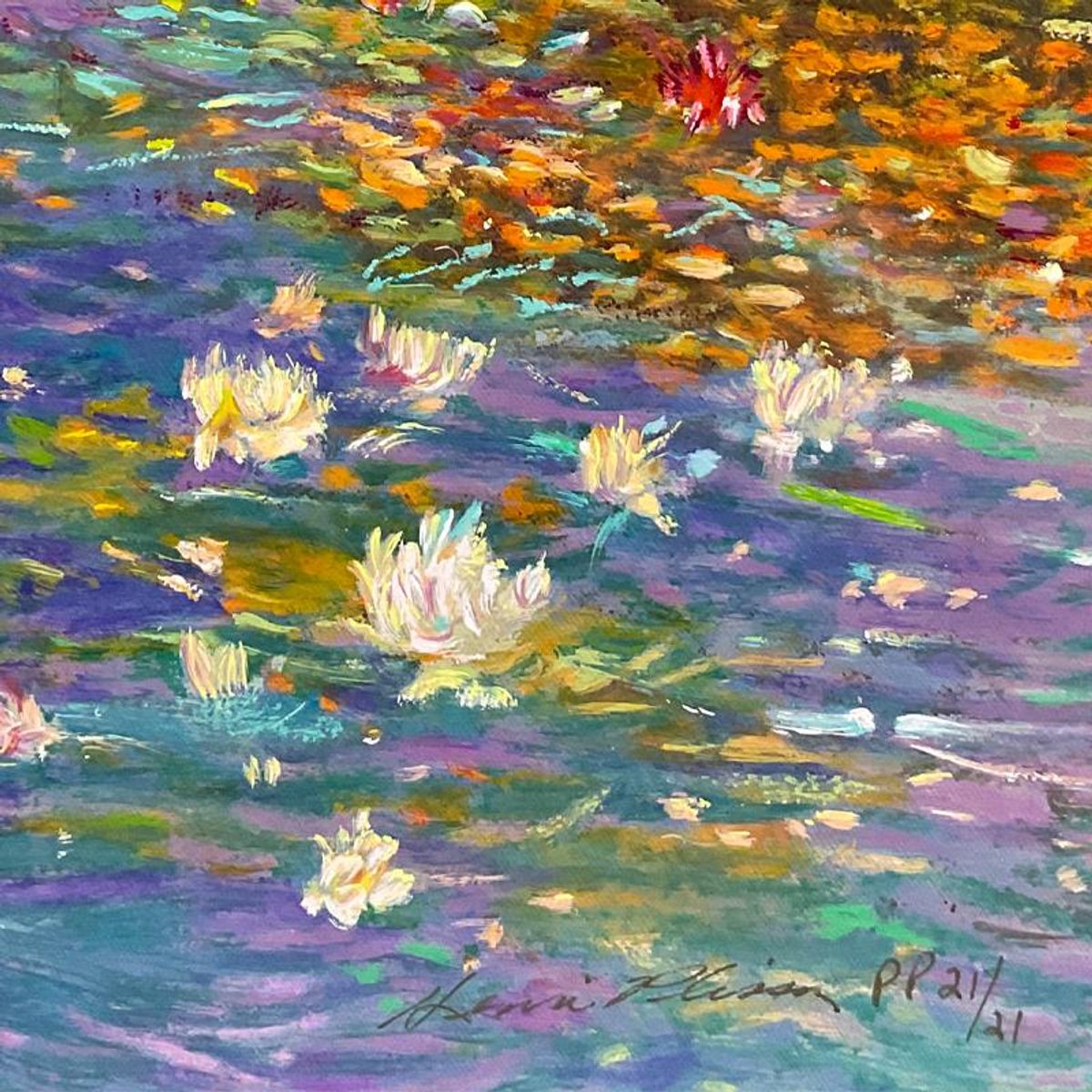 Henri Plisson (1933-2006), "Lily Pond" Limited Edition Printer's Proof on Canvas, Numbered 21/21 and Hand Signed with Letter of Authenticity