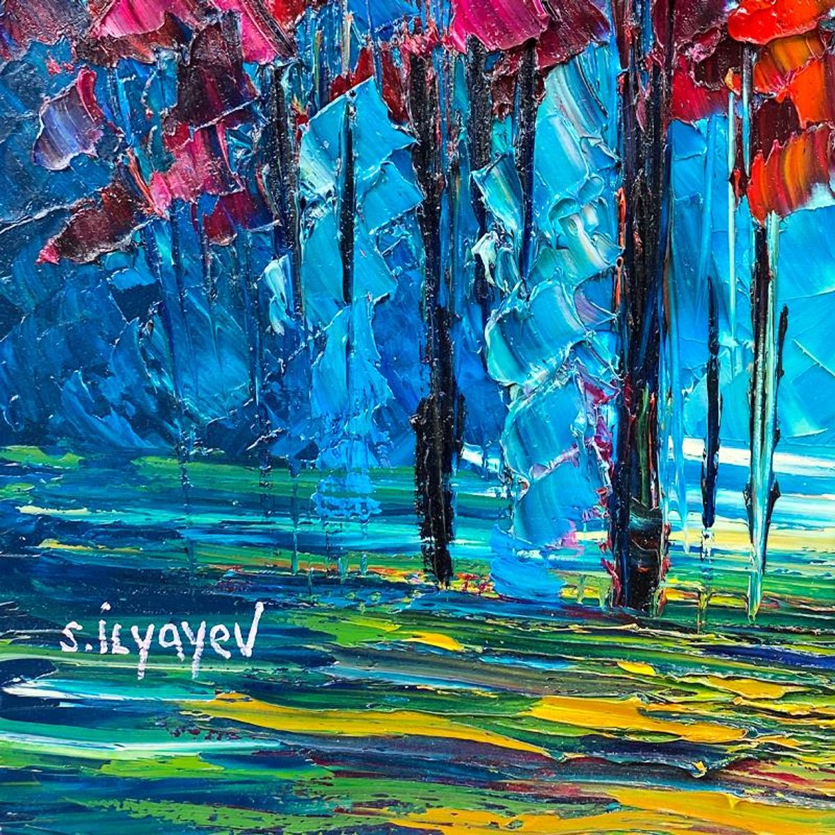Slava Ilyayev, Framed Original Oil Painting on Canvas, Hand Signed with Letter of Authenticity.