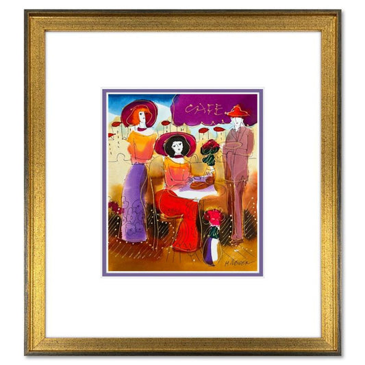 Moshe Leider, Framed Original Mixed Media Watercolor Painting, Hand Signed with Letter of Authenticity.