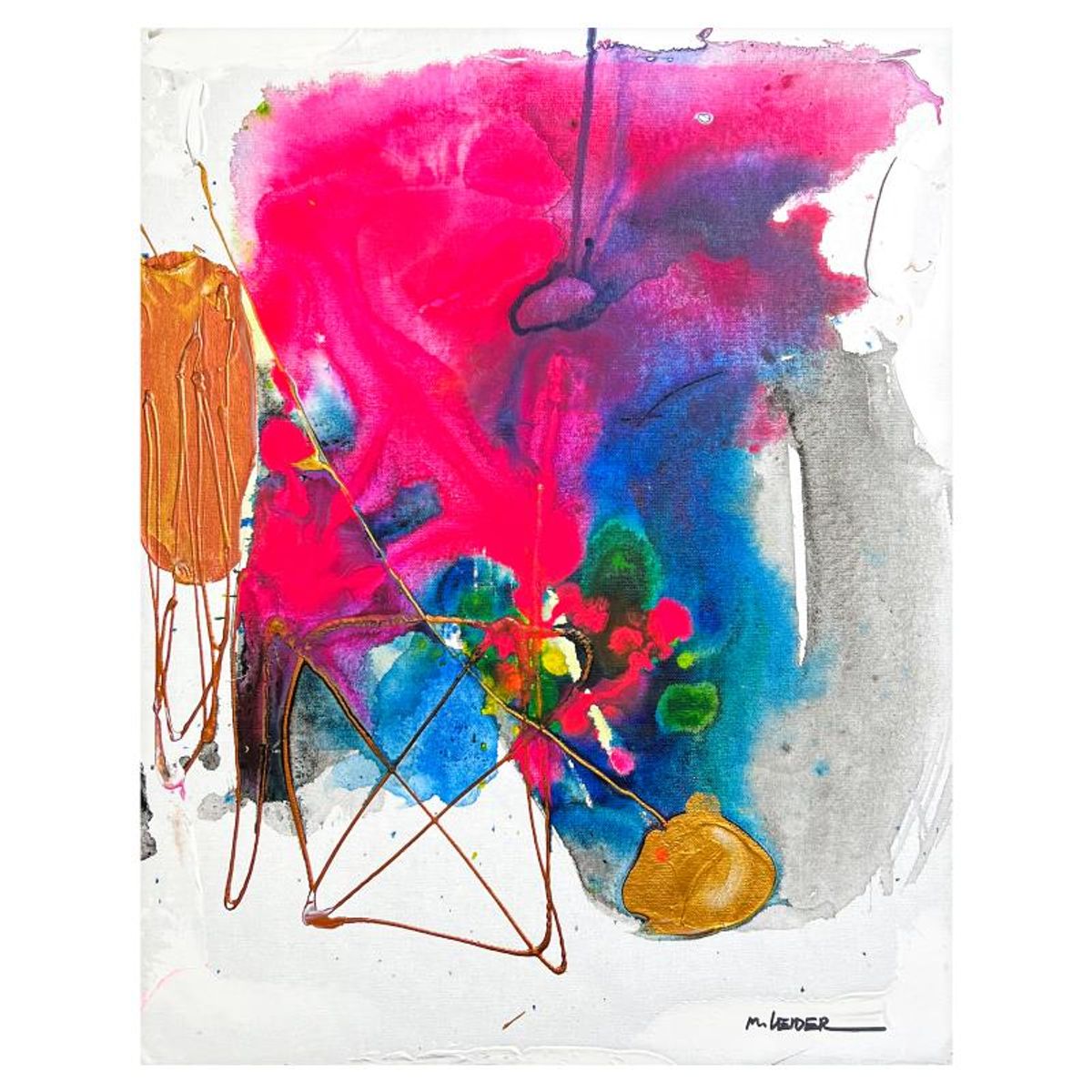 Moshe Leider, Original Painting on Canvas, Hand Signed with Letter of Authenticity.