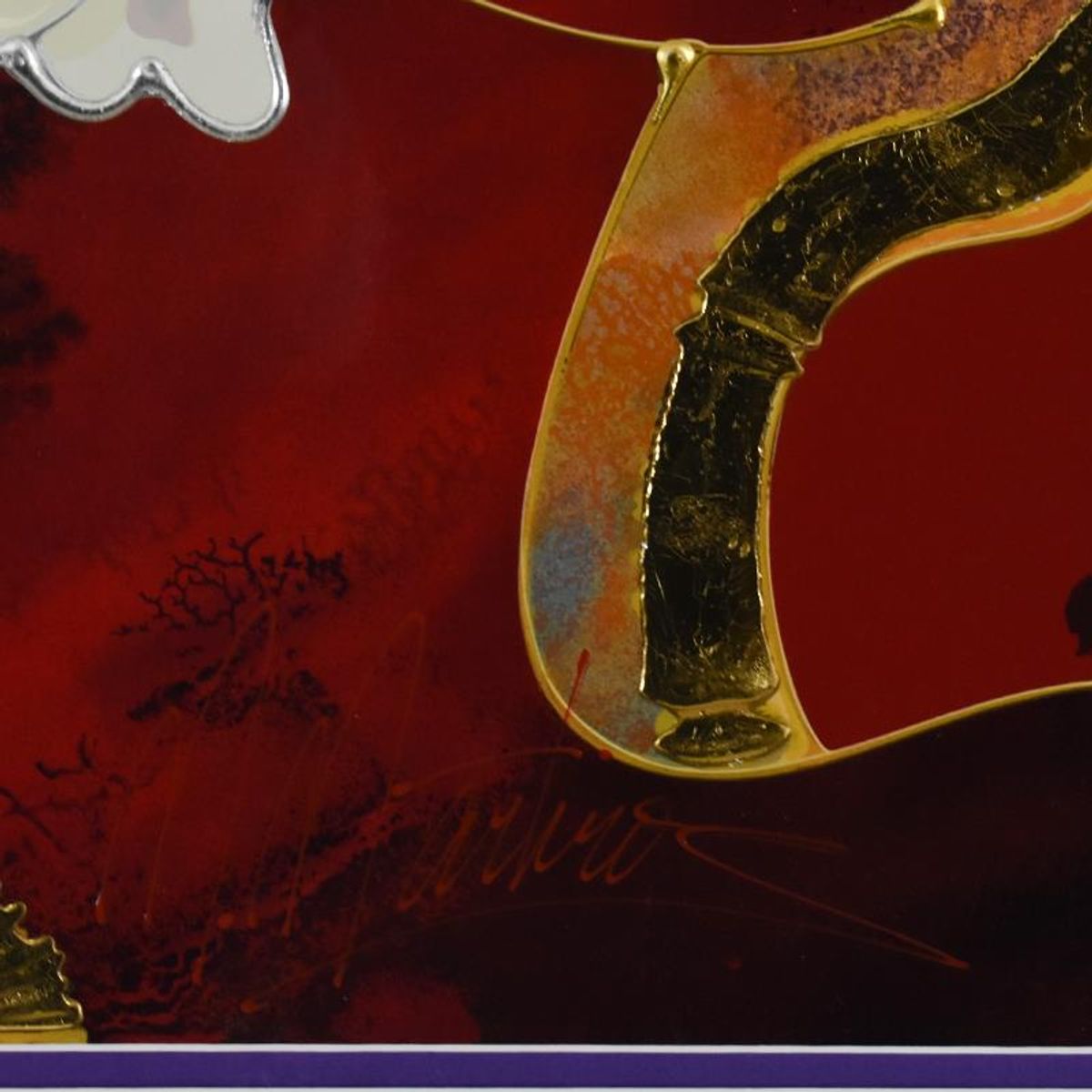Martiros Manoukian, "Golden Shimmer" Framed Limited Edition Mixed Media Silkscreen, PP Numbered 3/15 and Hand Signed with Letter of Authenticity.
