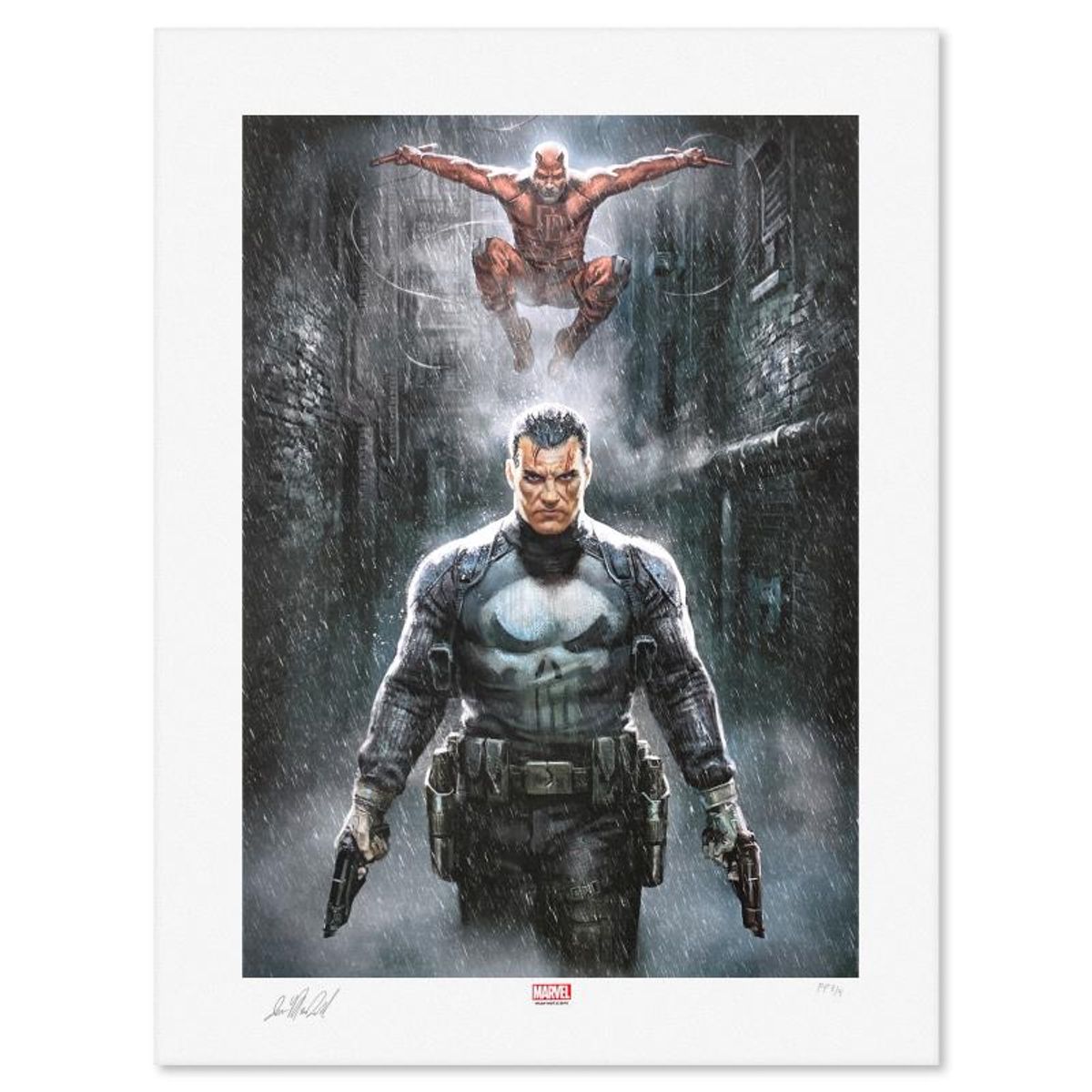 Marvel Comics & Ian MacDonald, "Marvel Knights Punisher Daredevil" Limited Edition, PP Numbered 3/4 and Signed with Letter of Authenticity.