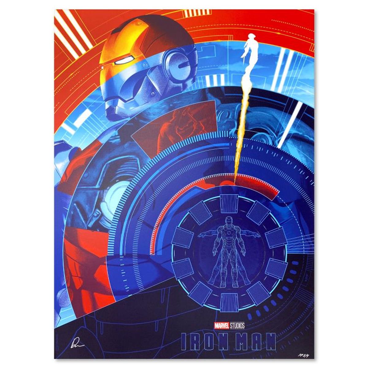 Marvel Comics & Doaly, "Iron Man" Limited Edition, PP Numbered 3/4 and Signed with Letter of Authenticity.