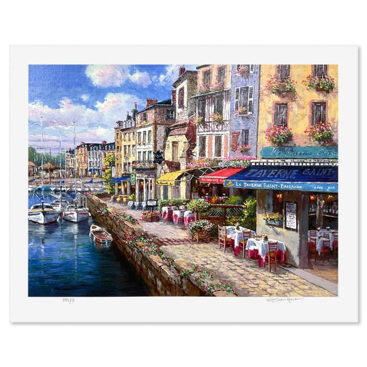 Sam Park, "Harbor at Honfluer" Limited Edition Printer's Proof Serigraph, Numbered 1/3 and Hand Signed with Letter of Authenticity.