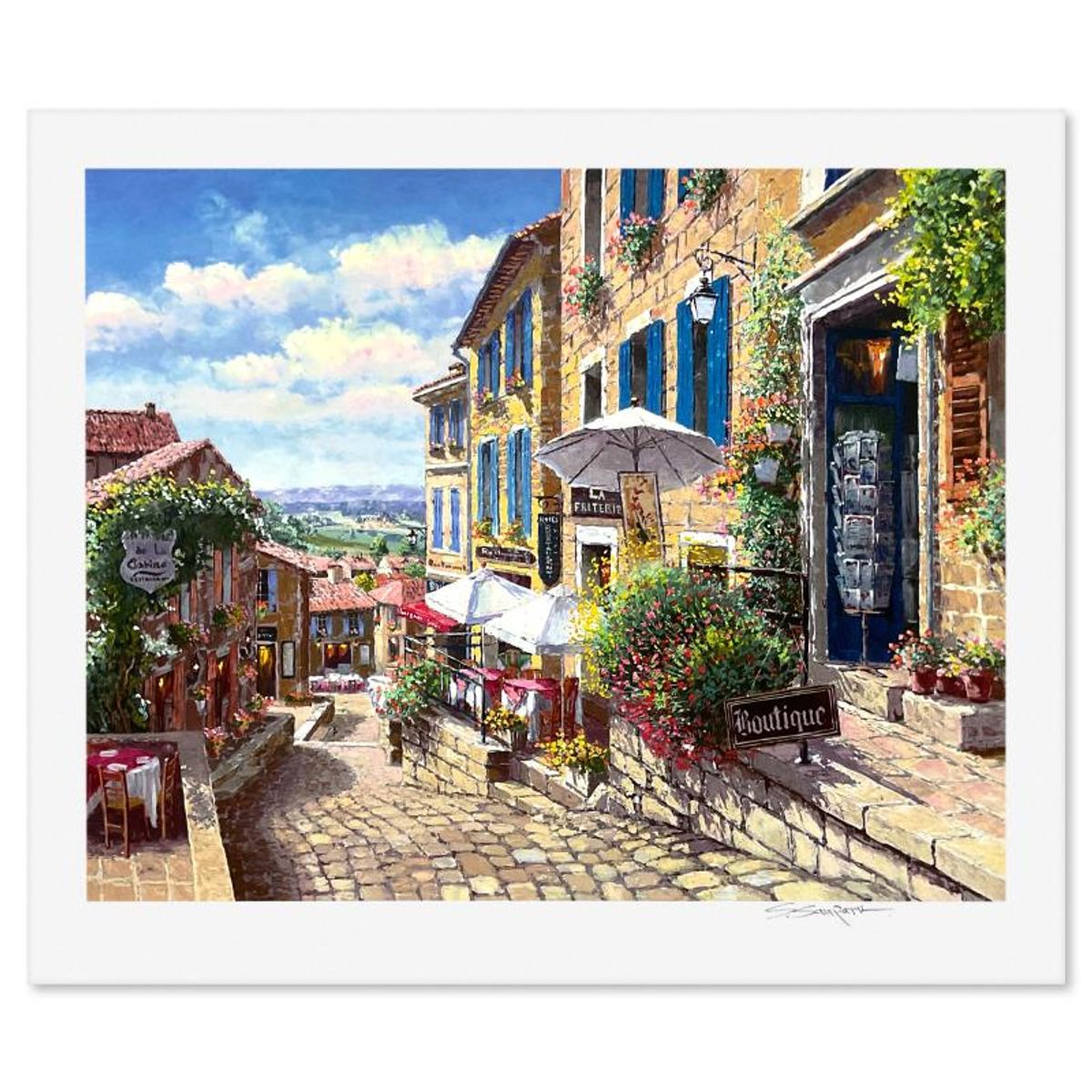 Sam Park, "Streets of St Emilion" Limited Edition Printer's Proof Serigraph, Numbered and Hand Signed with Letter of Authenticity.