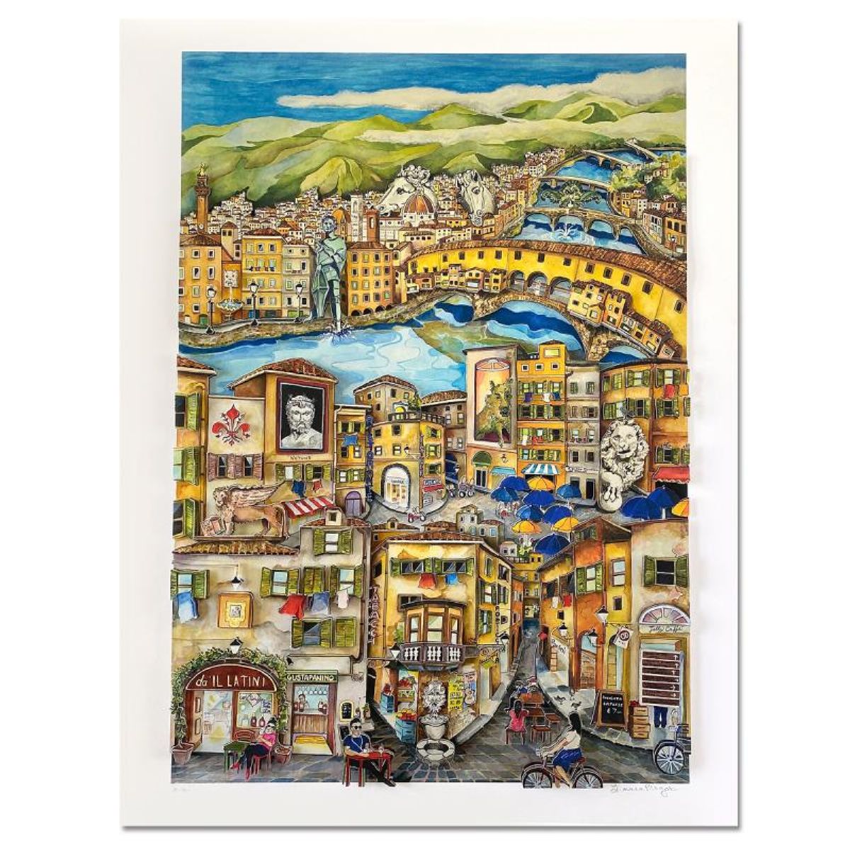 Linnea Pergola, "Florence" 3D Limited Edition, Hand Signed with Letter of Authenticity.