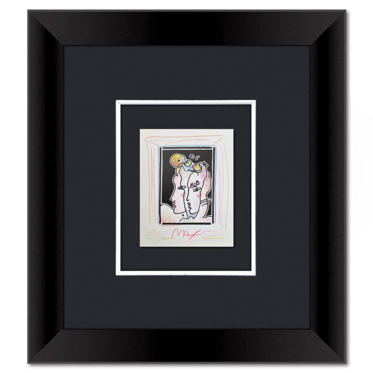 Peter Max, Framed One-of-a-Kind Mixed Media, Hand Signed with Registration Number Certifying Authenticity.