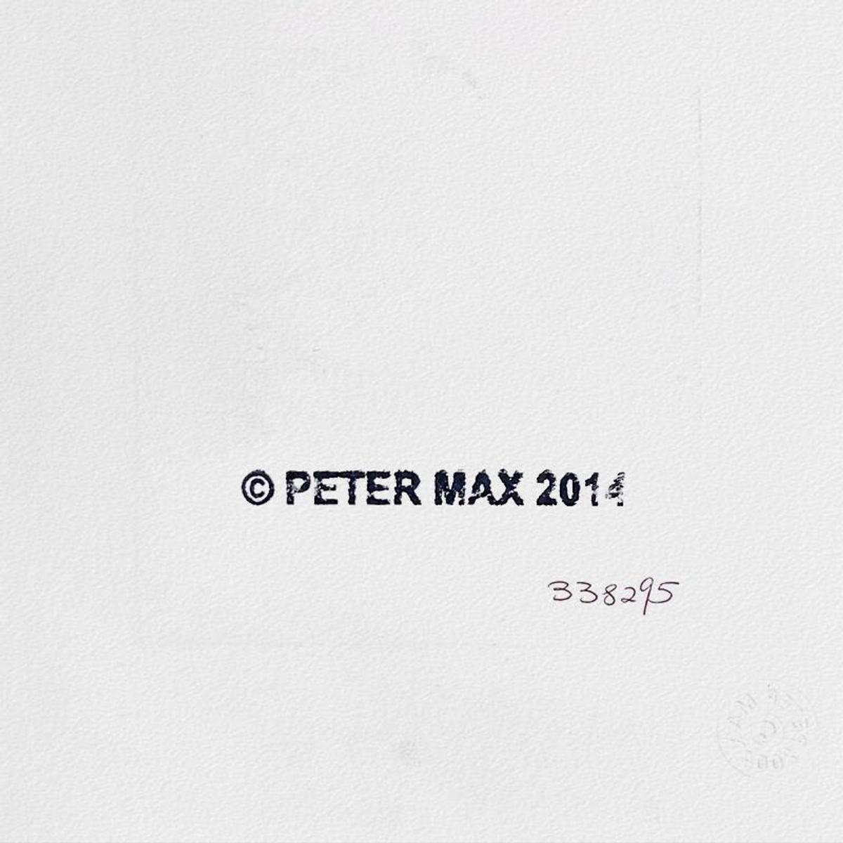 Peter Max, Framed One-of-a-Kind Mixed Media, Hand Signed with Registration Number Certifying Authenticity.