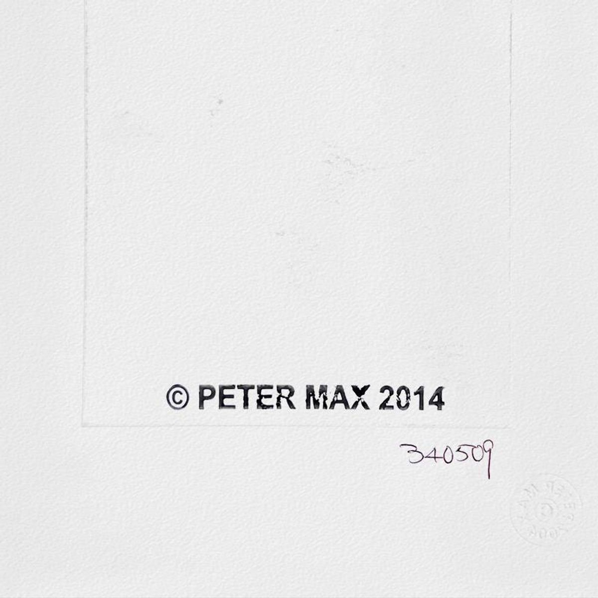 Peter Max, Framed One-of-a-Kind Mixed Media, Hand Signed with Registration Number Certifying Authenticity.