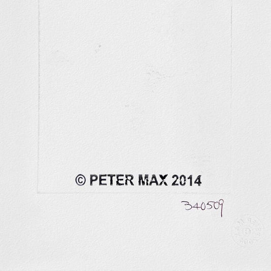 Peter Max, Framed One-of-a-Kind Mixed Media, Hand Signed with Registration Number Certifying Authenticity.