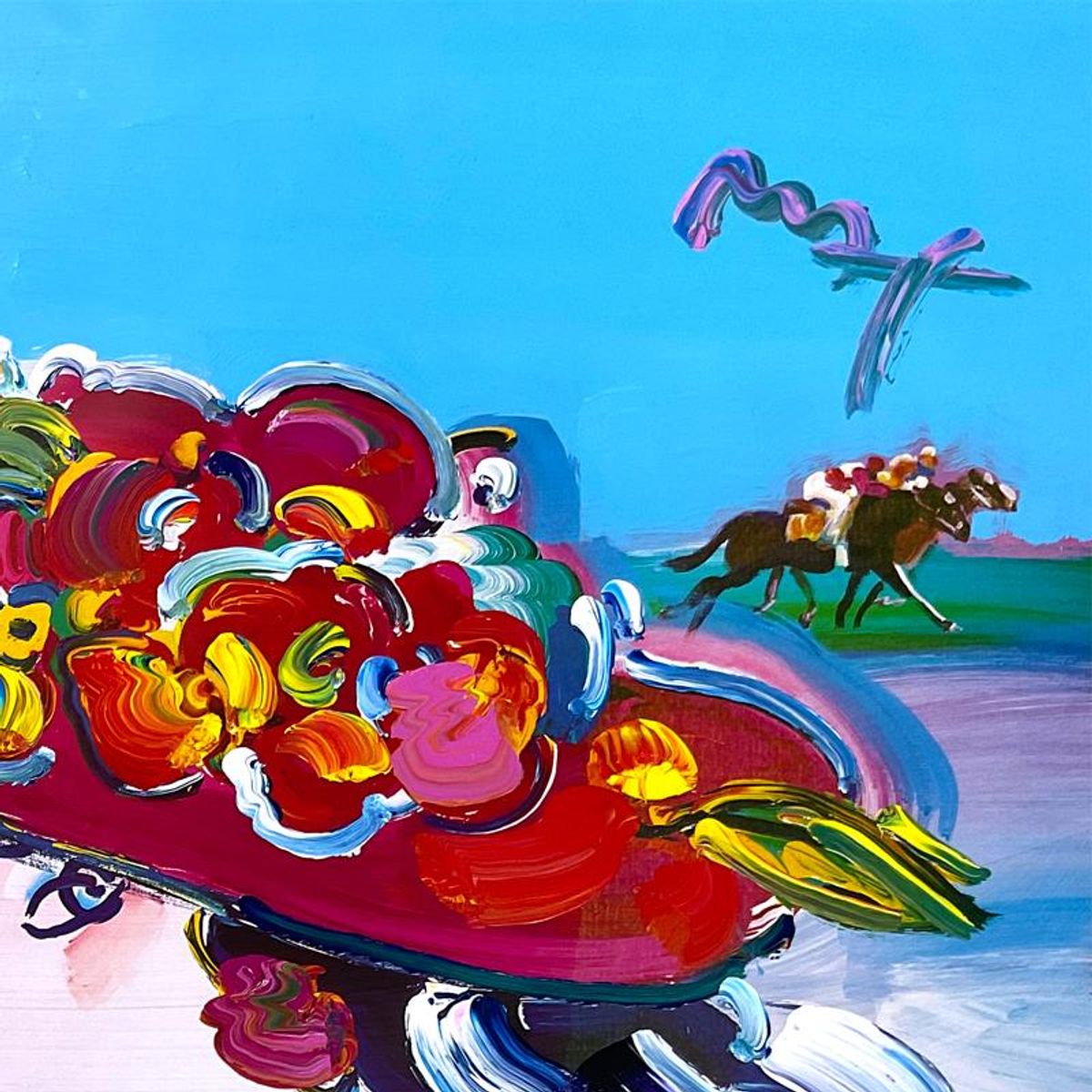 Peter Max, "Kentucky Oaks" Framed One-of-a-Kind Acrylic Mixed Media (30" x 42"), Hand Signed with Registration Number Certifying Authenticity
