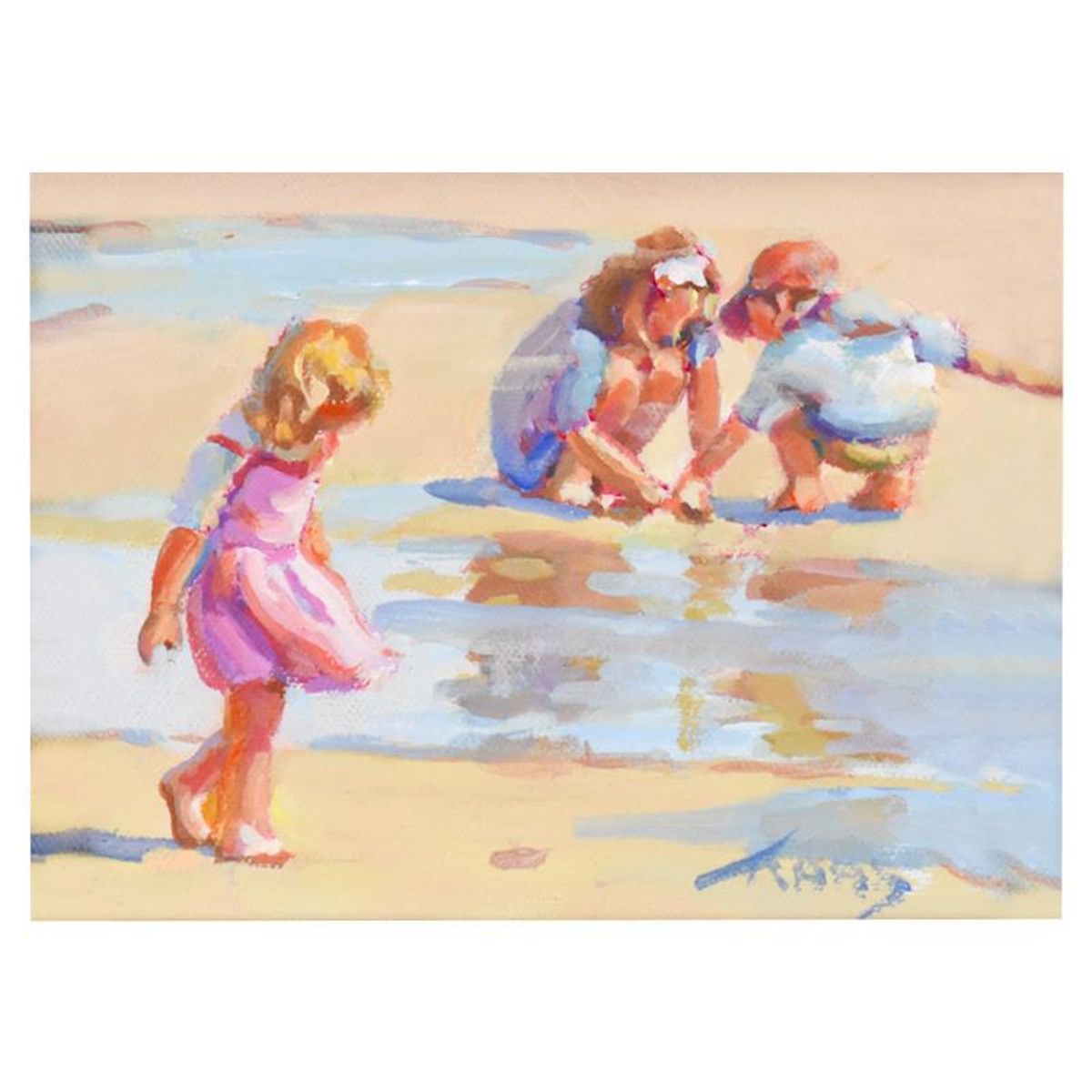 Lucelle Raad, "Passing By" Framed Original Acrylic Painting on Canvas, Hand Signed with Letter of Authenticity.