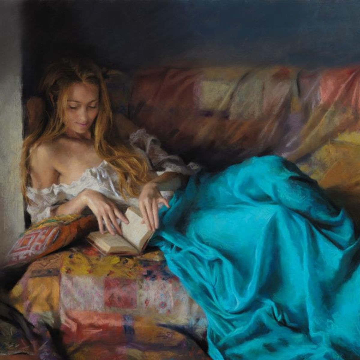 Vicente Romero, "Enchanting Romance" Hand Signed Limited Edition Giclee on Canvas with Certificate of Authenticity.