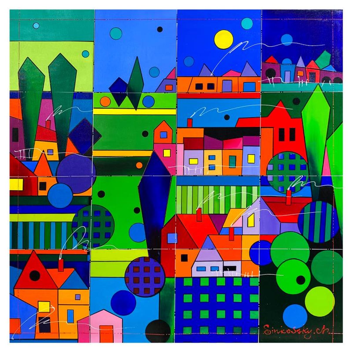 Natalia Sinkovsky, Original Acrylic Painting on Canvas, Hand Signed with Letter of Authenticity
