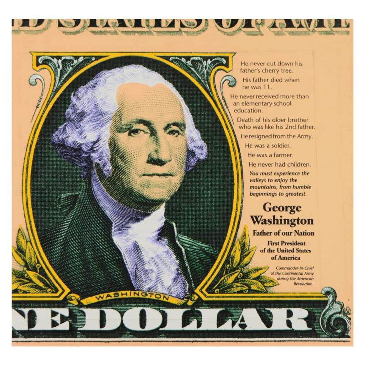 Steve Kaufman (1960-2010), "George Washington, Father of Our Nation" Limited Edition Hand Pulled Silkscreen on Canvas, AP Numbered 20/50 and Hand Signed Inverso with Letter of Authenticity.