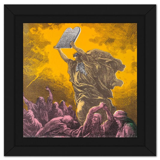 Steve Kaufman (1960-2010), "Moses & the Ten Commandments" Framed Hand Embellished Limited Edition Silscreen, Numbered AP 22/50 Inverso and Hand Signed with Letter of Authenticity