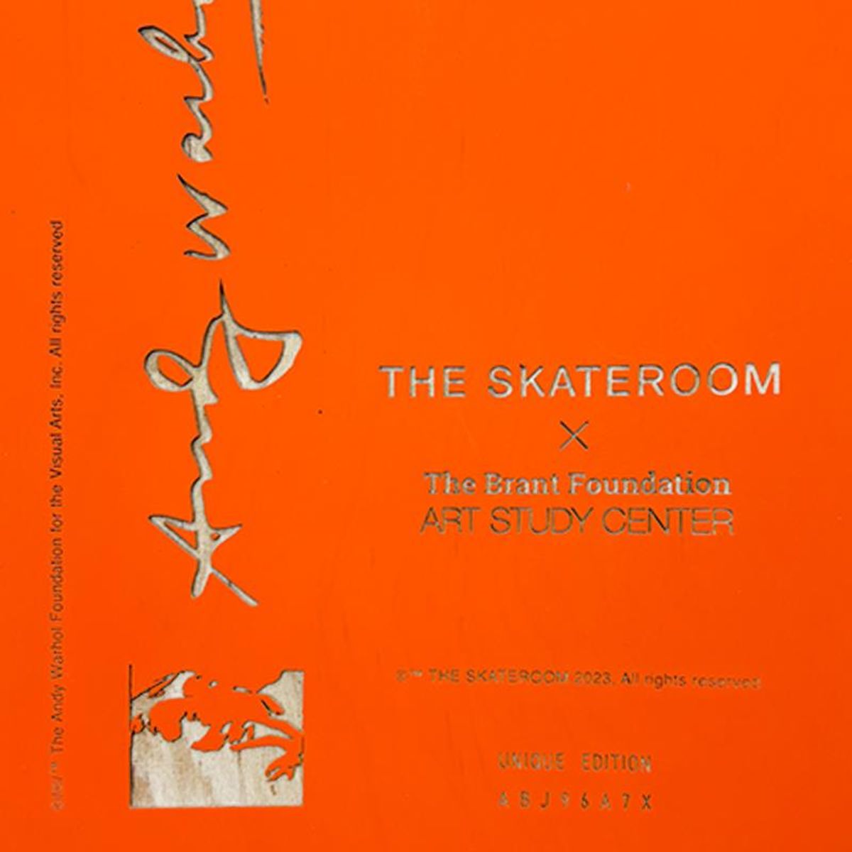 Andy Warhol (1928-1987), "Self-Portrait (Orange)" Framed One-of-a-Kind Unique Edition Skateboard, Signed Inverso with Letter of Authenticity.