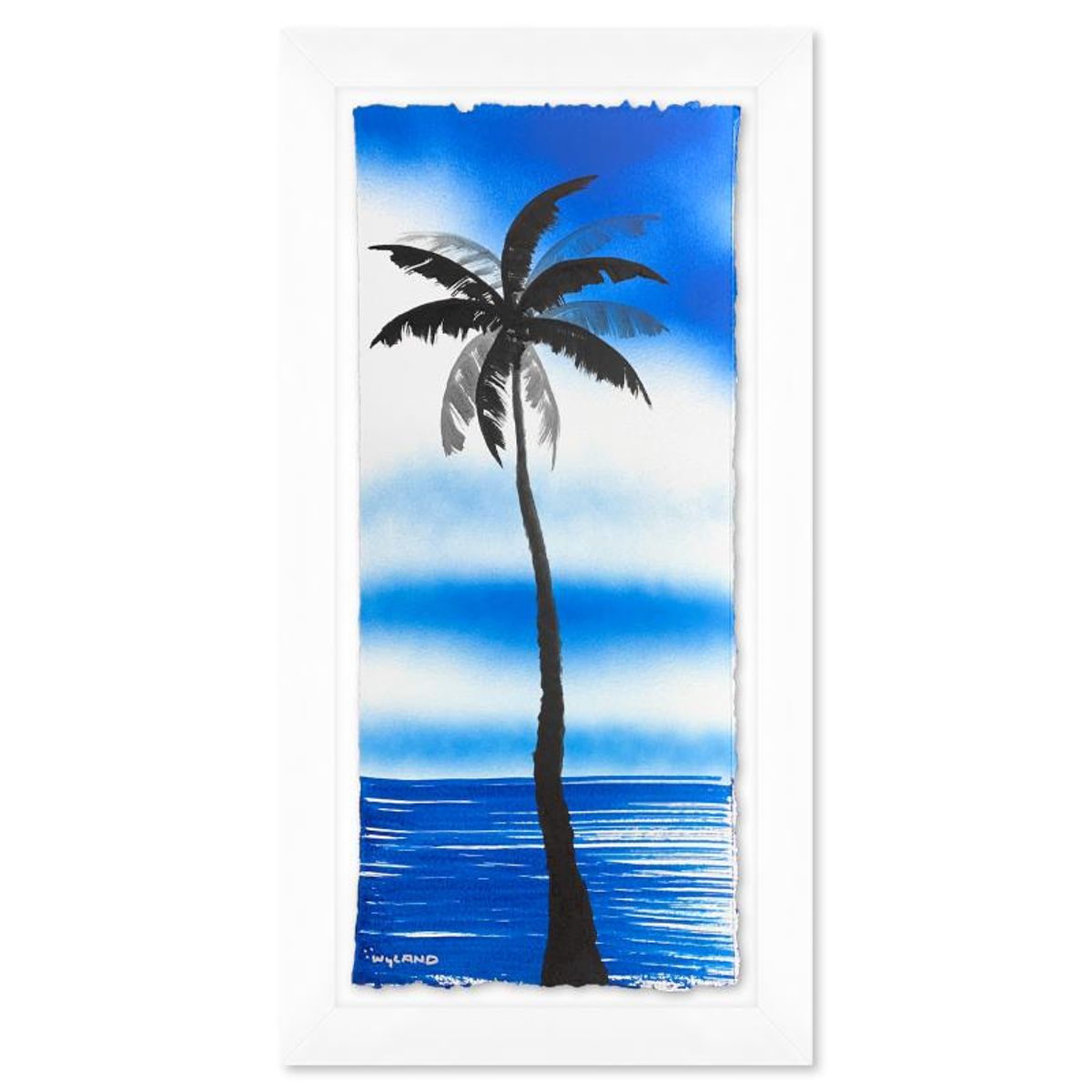 Wyland, "Palm Trees" Framed, Hand Signed Original Painting with Letter of Authenticity.